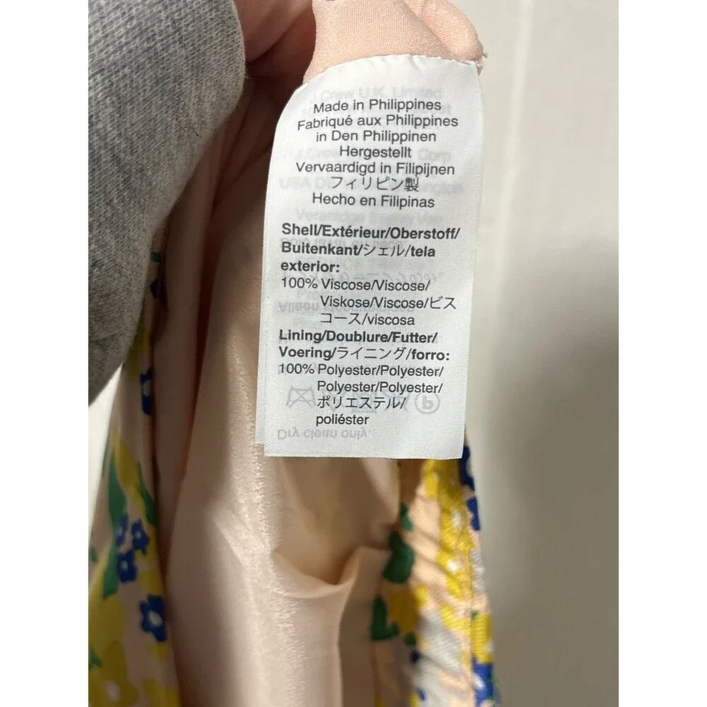 J Crew Tamara Lemon Yellow Floral Midi Slip Skirt Sz 8